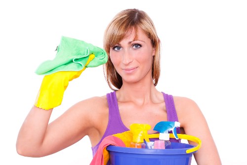 Office cleaners working in a modern SW11 workplace