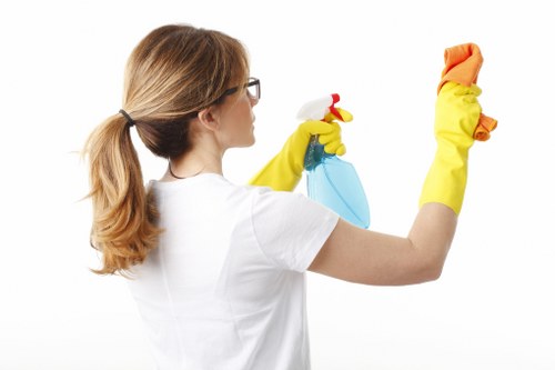 Cleaning staff reviewing hazard controls before starting work