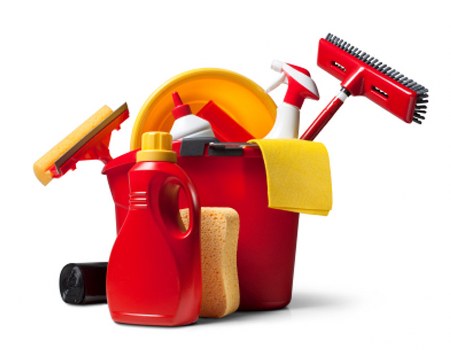 Cleaning team confirming service details before starting work
